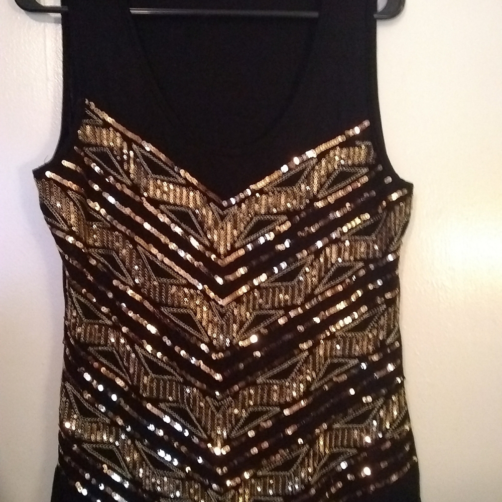 Shirt Black with Gold sequin